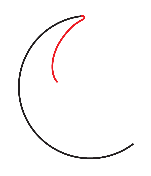 How to Draw a Crescent Moon with a Face - Step 2