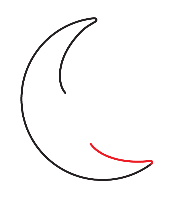 How to Draw a Crescent Moon with a Face - Step 3