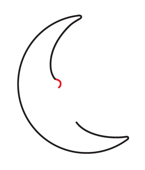 How to Draw a Crescent Moon with a Face - Step 4