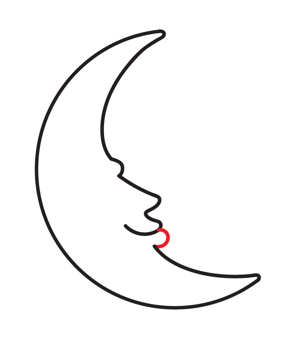 How to Draw a Crescent Moon with a Face - Step 7