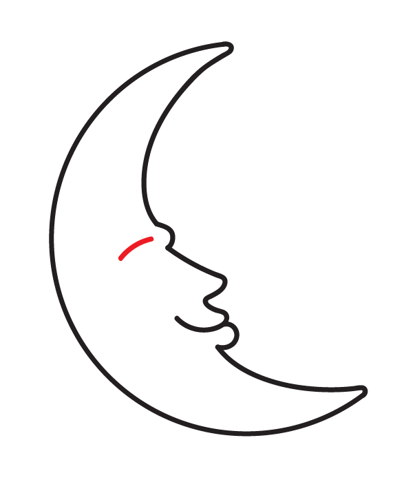 How to Draw a Crescent Moon with a Face - Step 8