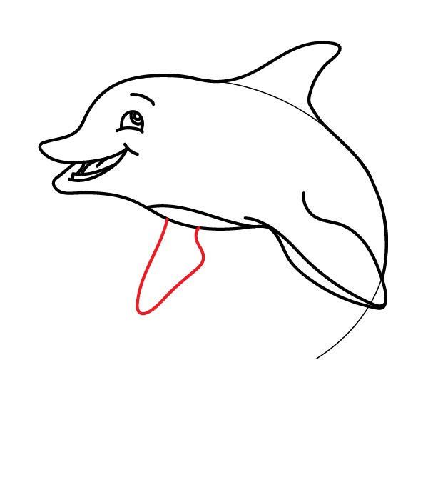How to Draw a Cute Dolphin - Step 10