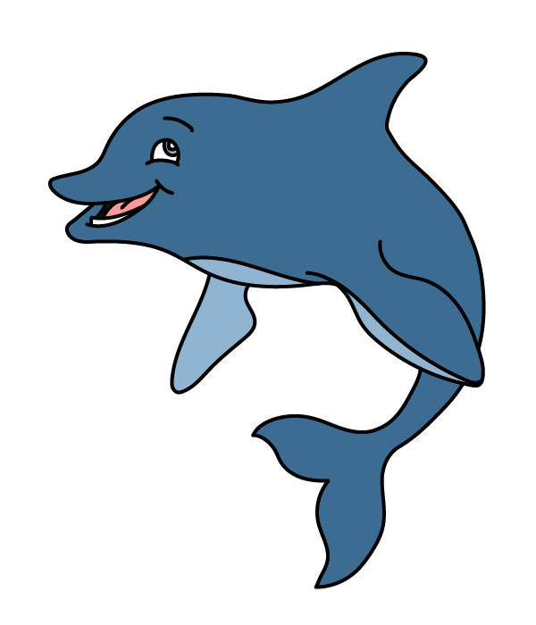How to Draw a Cute Dolphin - Step 15