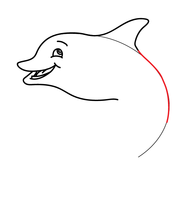 How to Draw a Cute Dolphin - Step 7