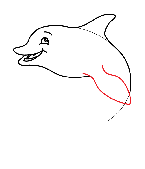 How to Draw a Cute Dolphin - Step 8