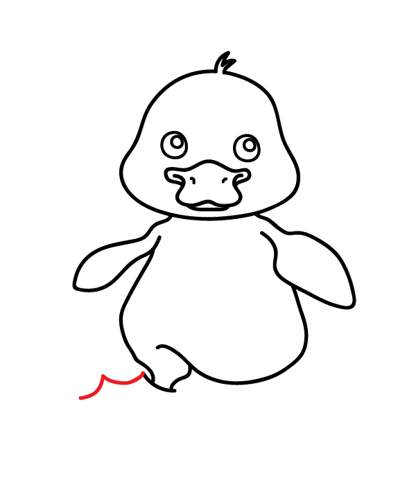 How to Draw a Cute Duck - Step 18