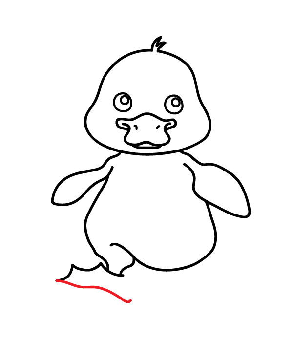 How to Draw a Cute Duck - Step 19