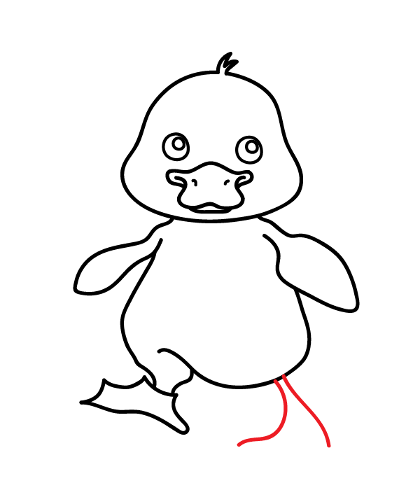 How to Draw a Cute Duck - Step 21