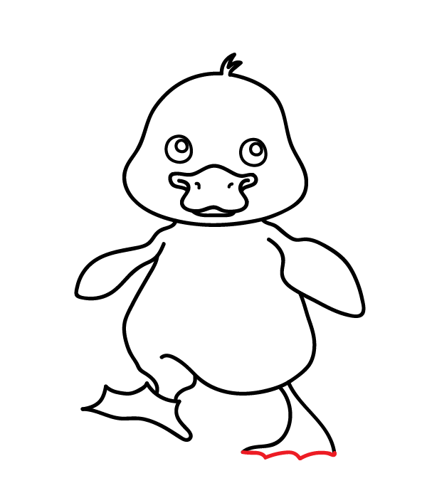 How to Draw a Cute Duck - Step 22