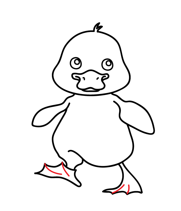 How to Draw a Cute Duck - Step 23