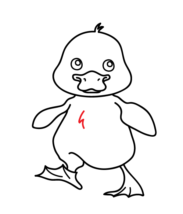 How to Draw a Cute Duck - Step 24