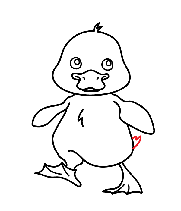 How to Draw a Cute Duck - Step 25
