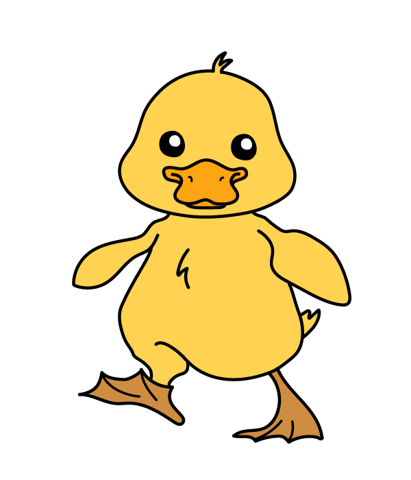 How to Draw a Cute Duck - Step 26