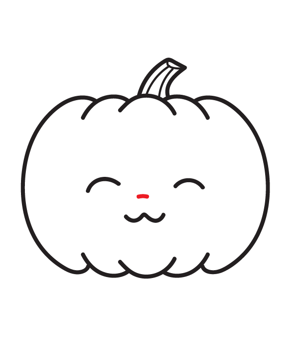 How to Draw a Cute Pumpkin - Step 10