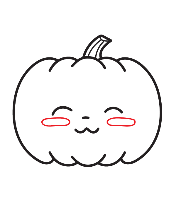 How to Draw a Cute Pumpkin - Step 11