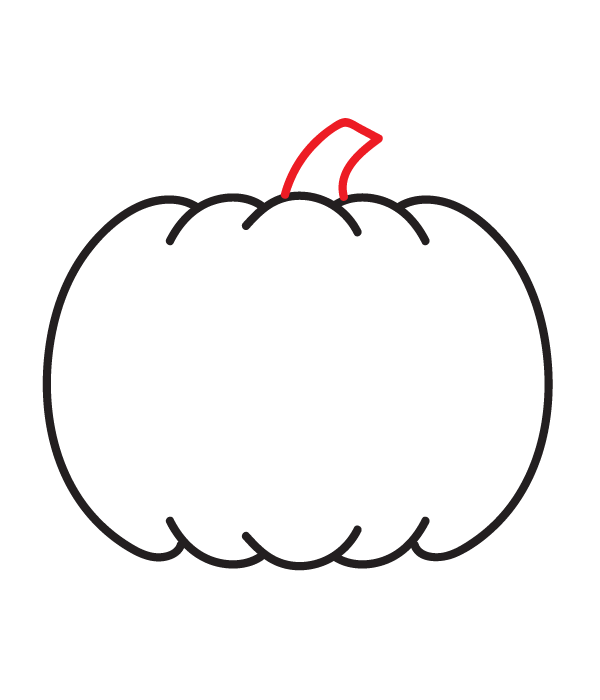 How to Draw a Cute Pumpkin - Step 6