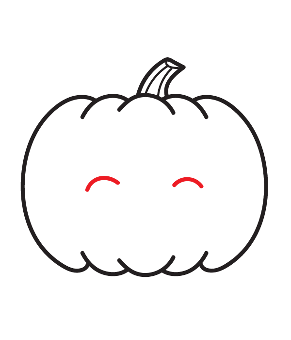 How to Draw a Cute Pumpkin - Step 8