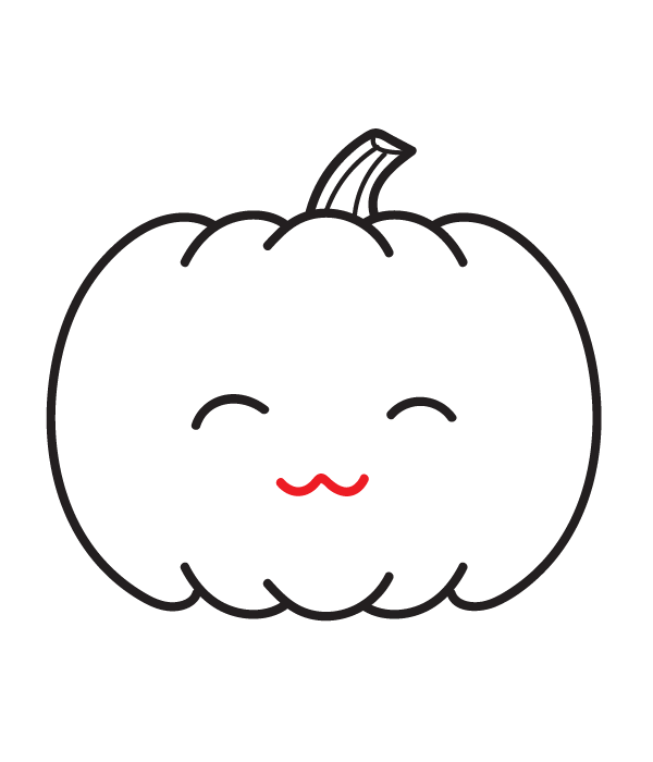 How to Draw a Cute Pumpkin - Step 9
