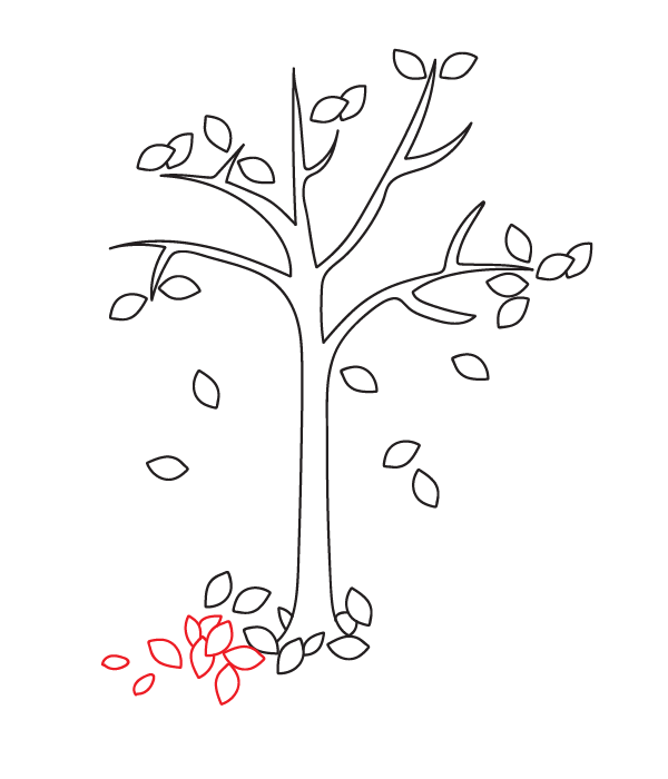 How to Draw a Fall Tree - Step 10
