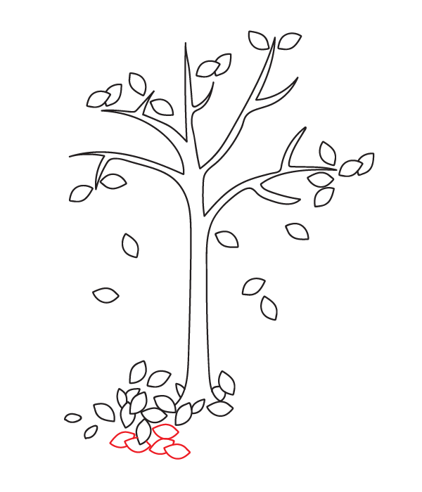 How to Draw a Fall Tree - Step 11