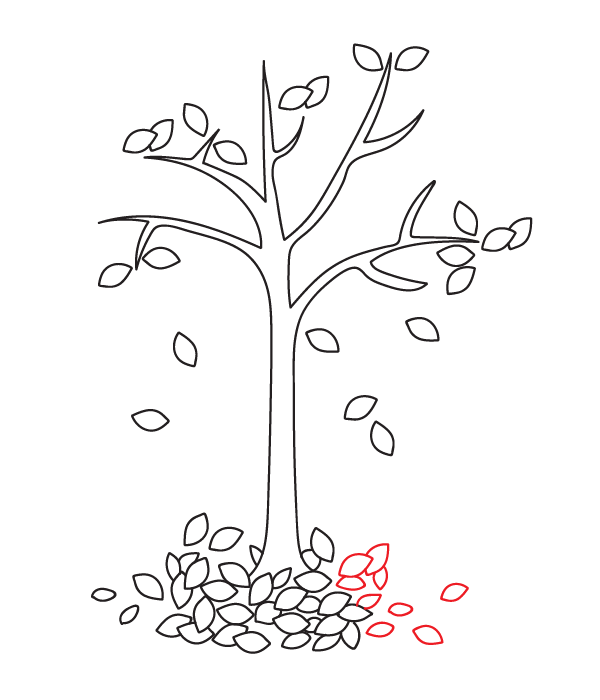 How to Draw a Fall Tree - Step 13