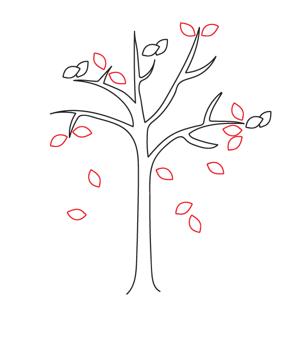 How to Draw a Fall Tree - Step 8