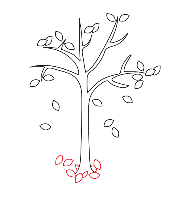 How to Draw a Fall Tree - Step 9