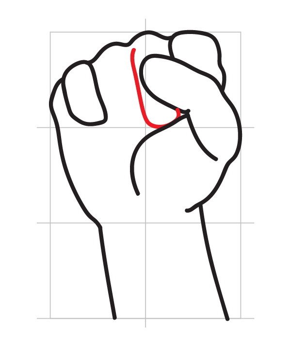 How to Draw a Fist - Step 11