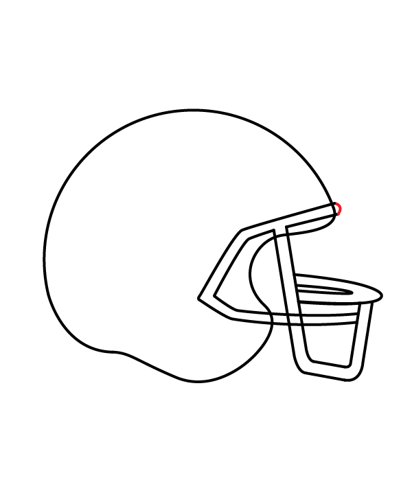 How to Draw a Football Helmet - Step 11