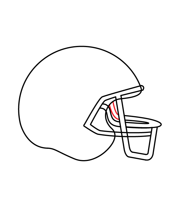 How to Draw a Football Helmet - Step 13