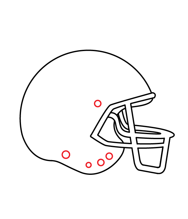 How to Draw a Football Helmet - Step 15