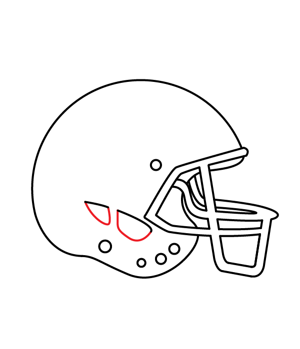 How to Draw a Football Helmet - Step 17