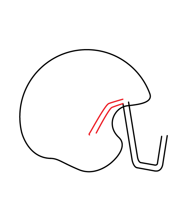 How to Draw a Football Helmet - Step 6