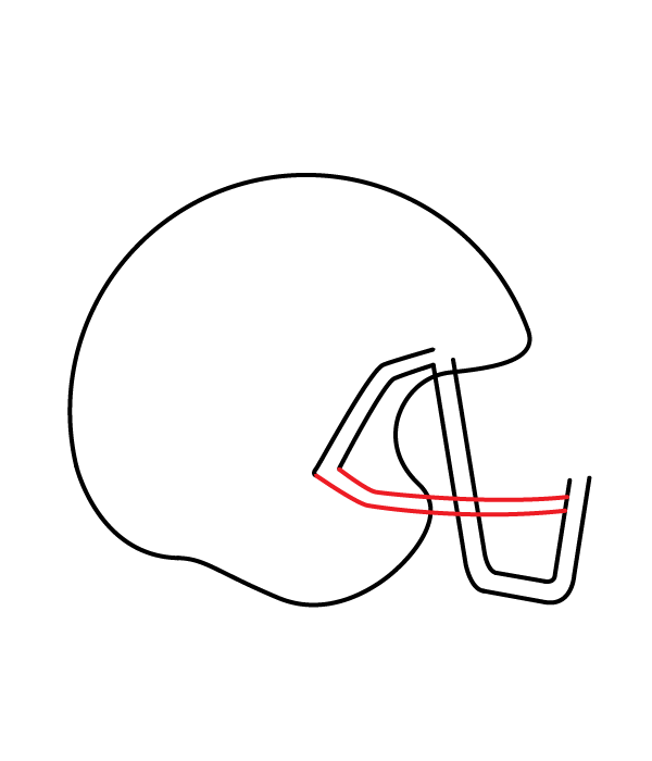 How to Draw a Football Helmet - Step 7