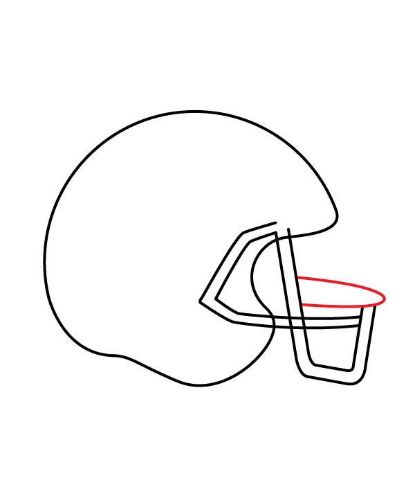 How to Draw a Football Helmet - Step 8