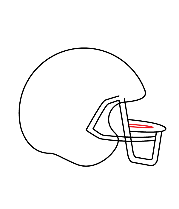 How to Draw a Football Helmet - Step 9