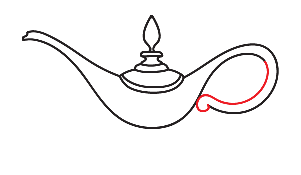 How to Draw a Genie Lamp - Step 10