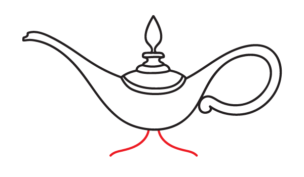 How to Draw a Genie Lamp - Step 11
