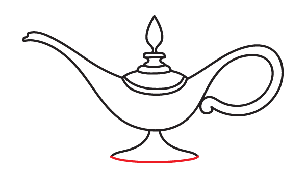 How to Draw a Genie Lamp - Step 12