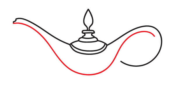 How to Draw a Genie Lamp - Step 9