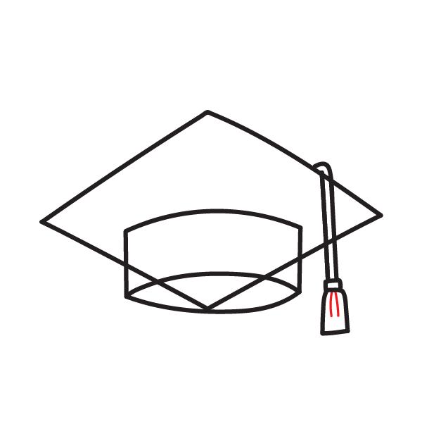 How to Draw a Graduation Cap - Step 10