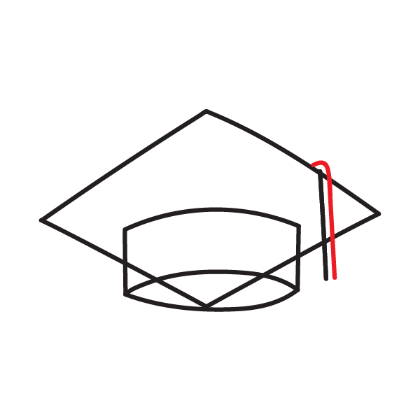 How to Draw a Graduation Cap - Step 7