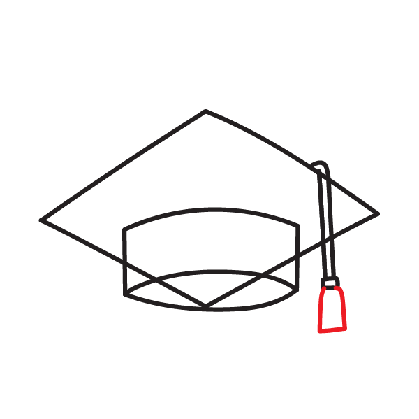 How to Draw a Graduation Cap - Step 9