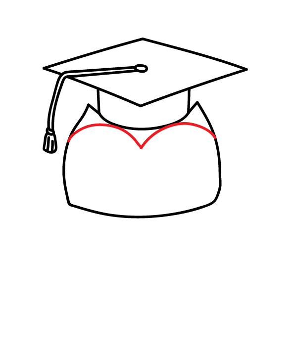 How to Draw a Graduation Owl - Step 11