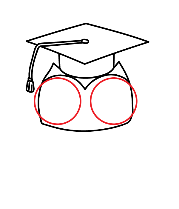 How to Draw a Graduation Owl - Step 12