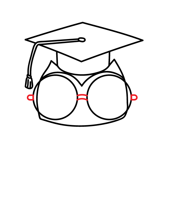 How to Draw a Graduation Owl - Step 13