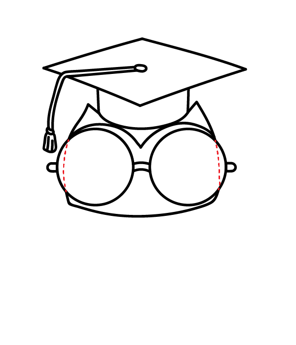 How to Draw a Graduation Owl - Step 14