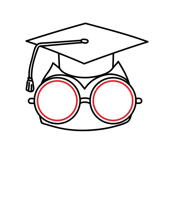 How to Draw a Graduation Owl - Step 15