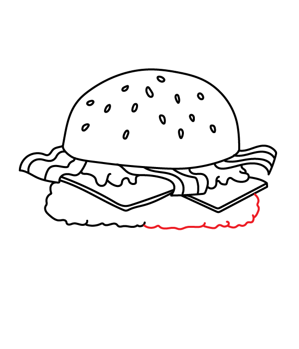 How to Draw a Hamburger - Step 10