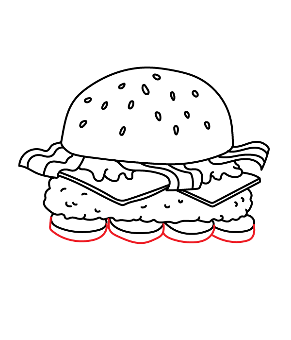 How to Draw a Hamburger - Step 13